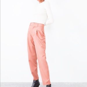 Pastel pink cropped suit pant